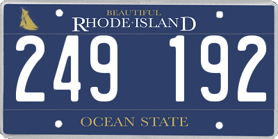 RI license plate 249192