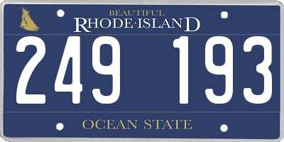 RI license plate 249193