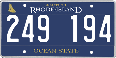 RI license plate 249194