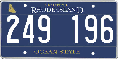 RI license plate 249196