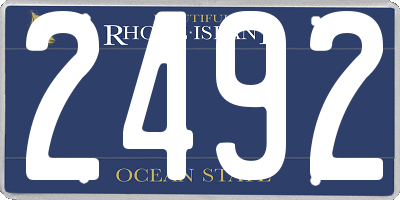 RI license plate 2492