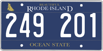 RI license plate 249201