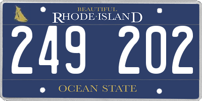 RI license plate 249202