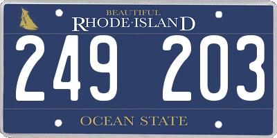RI license plate 249203
