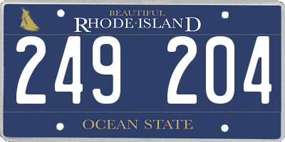 RI license plate 249204