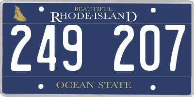 RI license plate 249207