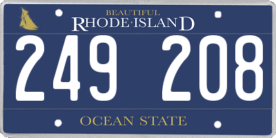 RI license plate 249208