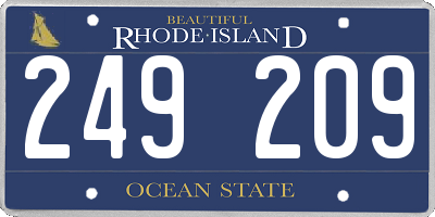 RI license plate 249209