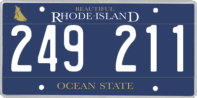 RI license plate 249211