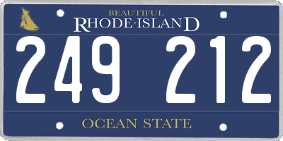 RI license plate 249212