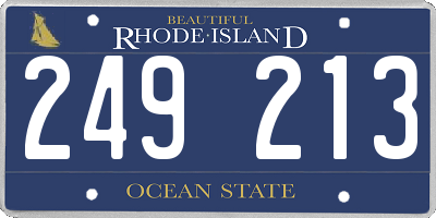 RI license plate 249213
