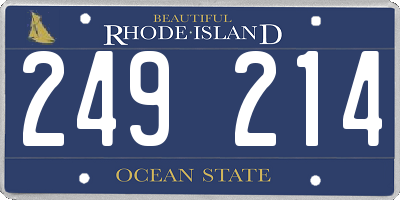 RI license plate 249214
