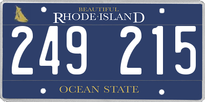 RI license plate 249215