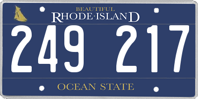 RI license plate 249217