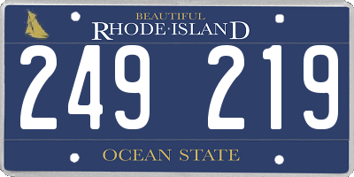 RI license plate 249219