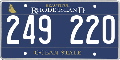 RI license plate 249220