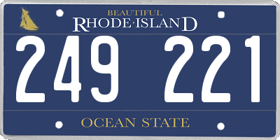 RI license plate 249221