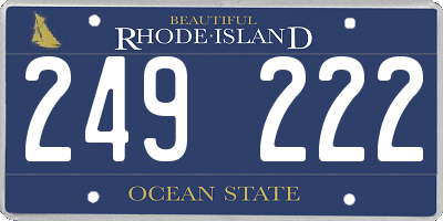 RI license plate 249222