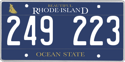 RI license plate 249223