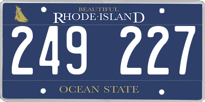 RI license plate 249227