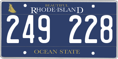 RI license plate 249228