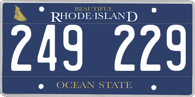 RI license plate 249229