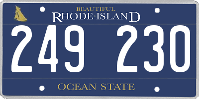 RI license plate 249230