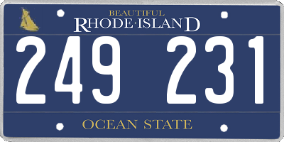 RI license plate 249231