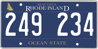 RI license plate 249234