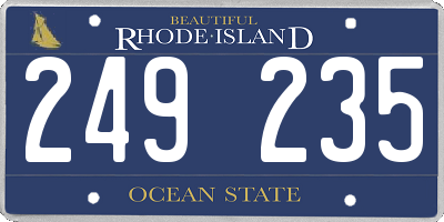 RI license plate 249235