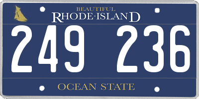 RI license plate 249236