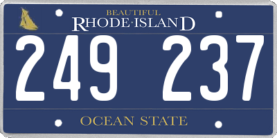 RI license plate 249237