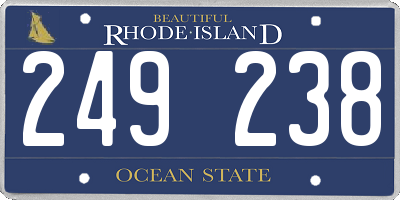 RI license plate 249238