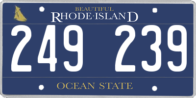 RI license plate 249239