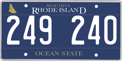 RI license plate 249240