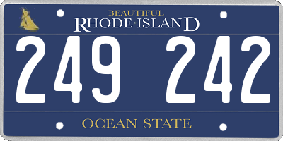 RI license plate 249242