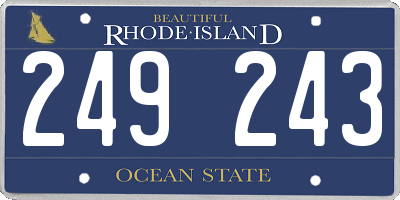 RI license plate 249243