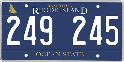 RI license plate 249245