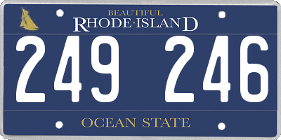 RI license plate 249246