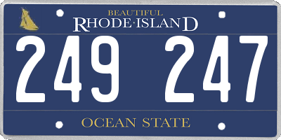 RI license plate 249247