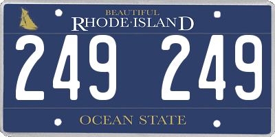 RI license plate 249249