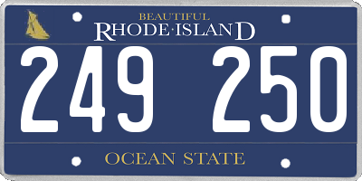 RI license plate 249250