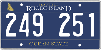 RI license plate 249251
