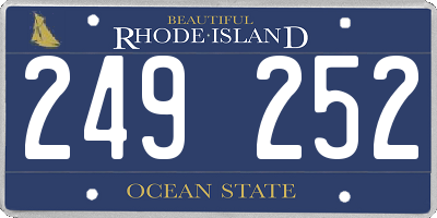 RI license plate 249252