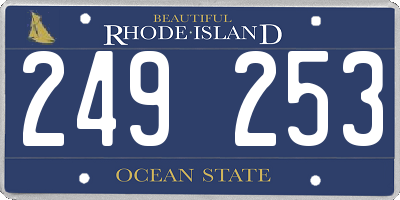 RI license plate 249253