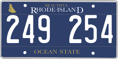 RI license plate 249254