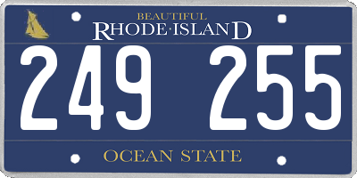 RI license plate 249255