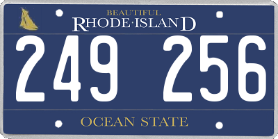 RI license plate 249256