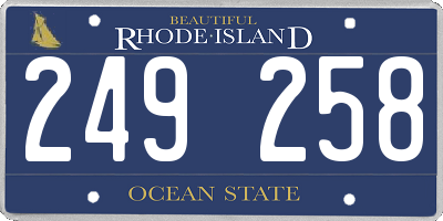 RI license plate 249258