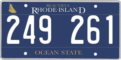 RI license plate 249261